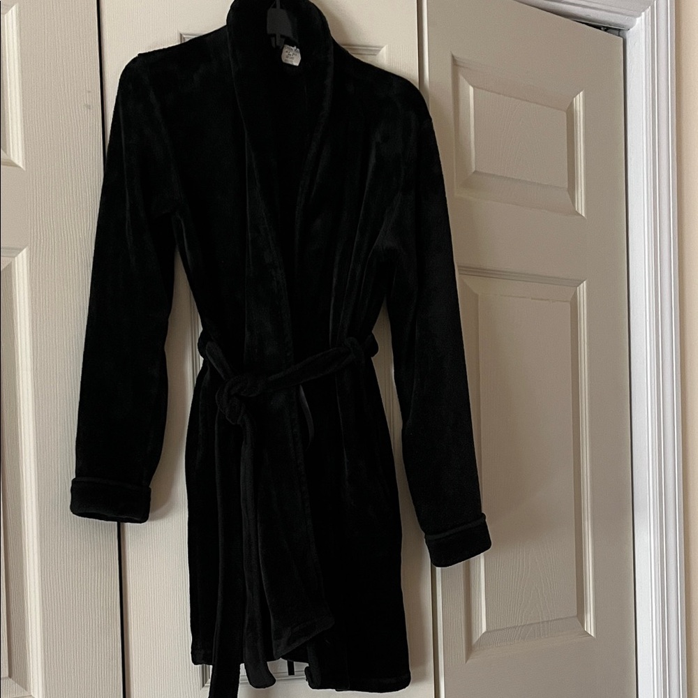 Cherokee UNISEX Black Plush Robe